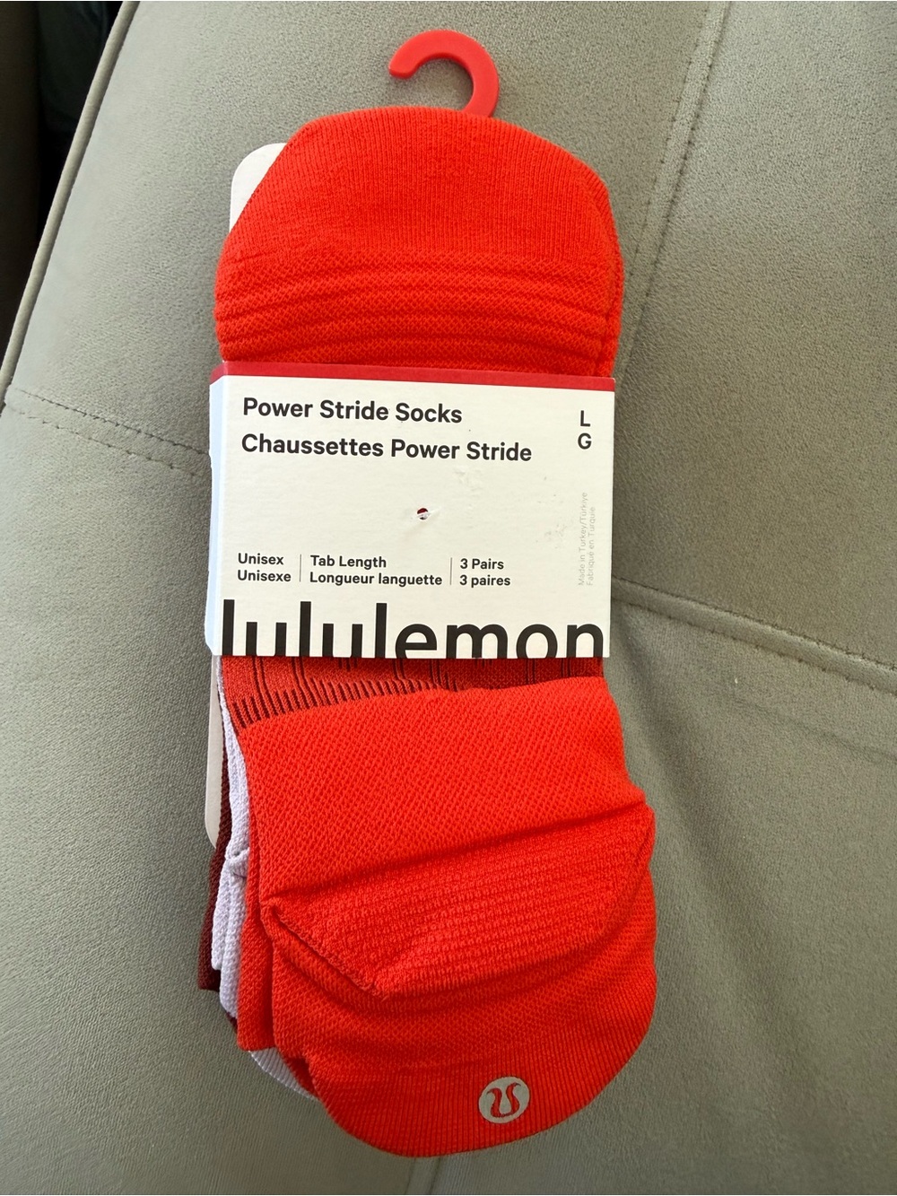 lululemon 3pack Power Stride Tab-Length Socks